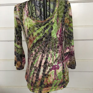 Laurel by Escada animalprint Swarovski NWOT